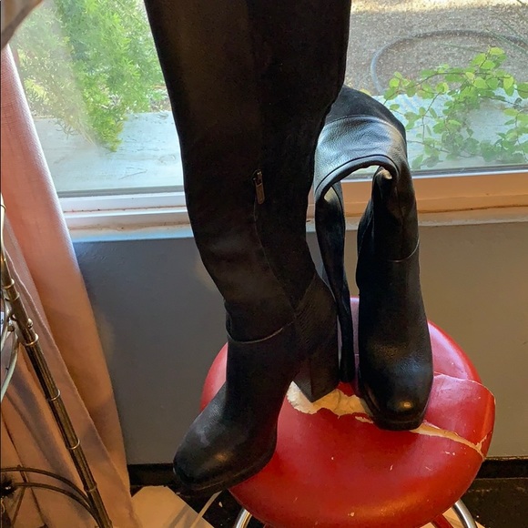 Circus black leather and suede over the knee boots - Picture 1 of 4